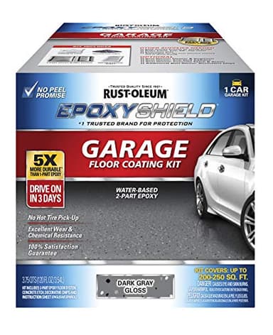 Rust-Oleum 327081 EPOXYSHIELD Garage Floor Coating Kit, 1 Car, Gloss Dark Gray