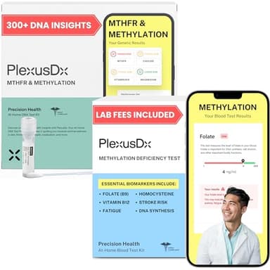 MTHFR & Methylation Test Kit Bundle - At-Home Genetic DNA Test Kit (300+ Insights) + Methylation Panel Blood Test Kit (3 Biomarkers: Homocysteine, Folate B9, Vitamin B12).