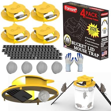 2026 Optimized Upgrade Mouse Rat Trap Bucket Lid-Metal Bait Cage-AutoReset-Fit 5 Gal Bucket