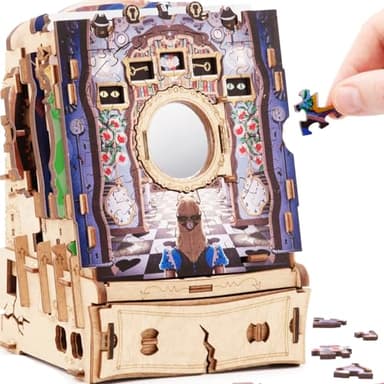 iDventure Cluepuzzle Puzzle Adventure Alice in Wonderland | Sequential Puzzles Puzzle Box Adults and 10+ | Gift Box | Treasure Box | 3D Wooden Puzzle (Basegame Wonderbox of Alice)