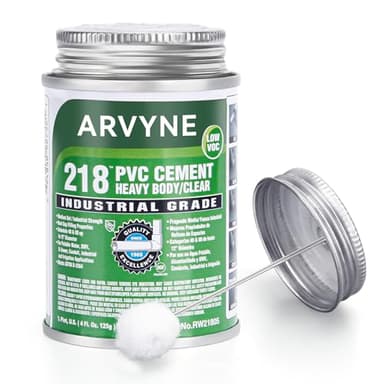 ARVYNE PVC Cement – Fast‑Dry Solvent Weld Glue for PVC Pipe, Vinyl & Inflatable Repair – Waterproof, Clear Finish, Professional Strength – 4 oz Leak‑Proof Can