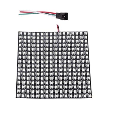 BTF-LIGHTING WS2812B ECO RGB Alloy Wires 5050SMD Individual Addressable 16X16 256 Pixels LED Matrix Flexible FPCB Full Color Works with WLED,SP802E,etc Controllers Image Video Text Display DC5V