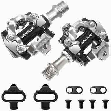 BUCKLOS SPD Clip Pedals PD-M760/M780 MTB Mountain Bike Clipless Dual Sided Pedals - Road Bike Spin Bike Sealed Bearing Bicycle Clips in Pedal Compatible with Shimano SPD Cleats (9/16" Aluminum)