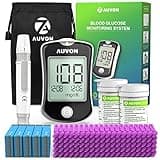 AUVON Blood Glucose Monitor Kit for Accurate Test, Diabetes Testing Kit with 100 Glucometer Strips, 100 30G Lancets and Lancing Devices, DS-W Portable Sugar Test Kit, No Coding & FSA/HSA Eligible