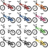 Gejoy 12 Pieces Mini Finger Bikes Mini BMX Bikes Miniature Bicycle Toys for Kids Adults Birthday Party Gifts Collections Decoration(Cute Color)