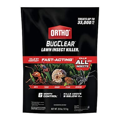 Ortho BugClear Lawn Insect Killer1 - Lawn Bug Killer Granules, Kills Ants, Spiders, Ticks, Fleas, & Grubs, Treats up to 33,000 sq. ft., 20 lb.