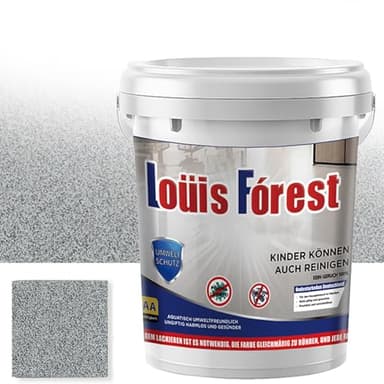 High-Gloss Marble Effect Epoxy Floors Coating, Louis Forest Epoxy Floor Paint, Garage Floor Paint, Waterproof Water-Based (Dark Gray)