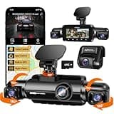 Neideso 360° Dash Cam Front and Rear Inside, 4 Channel FHD 4 * 1080P, Wi-Fi GPS Voice Control Car Camera, Front 2K+1080P*2 Dash Camera for Cars, with 64GB SD Card, Night Vision, 24H Parking Mode(N300)