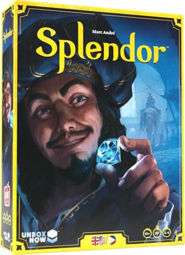 Asmodee Splendor Board Game - Master The Art of Wealth and Prestige! - Engaging Gem Mining Strategy Game for Kids & Adults, Ages 10+, 2-4 Players, 30 Min Playtime