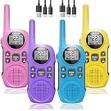 Walkie Talkies for Adults Long Rang - NXGKET 4 Pack Rechargeable Walkie Talkies 2 Way Radio 22 FRS Channel with Flashlight VOX USB-C Cable, Gift for Kids Boys Girls for Camping Hiking Biking Cruises