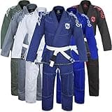 Zafco Sports Brazilian Jiu Jitsu Gi BJJ Gi for Men Grappling gi Uniform Kimonos Ultra Light, Preshrunk, with White Belt (Navy, A2)