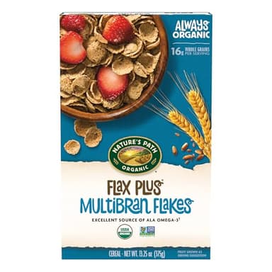 Nature's Path Organic Flax Plus Multibran Flakes Cereal, 13.25 oz (Pack of 1), Non-GMO
