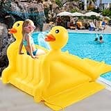 Seenelling 98 Inch Giant Inflatable Duck Pool Slide Large 3D Inflatable Water Slide Outdoor Water Play Summer Swimming Pool Play Game Toy for Kids and Adults Above Ground Parties