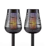 PIC Solar Insect Killer Torch (DFST), Bug Zapper and Flame Accent Light, Kills Bugs on Contact - Twin Pack