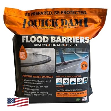 Quick Dam QD617-1 Water Activated Flood Barrier 17 feet, 1-Pack