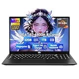 NIMO 15.6" FHD Gaming-Laptop, 8 Cores AMD Ryzen 7 6800H 32GB DDR5 RAM 1TB SSD (Beat Intel i7-12700H, Up to 4.7GHz) AMD Radeon 680M GPU, IPS Computer with 100W Type-C Backlit Keyboard