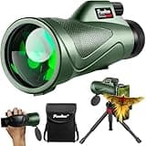 12x60 Monocular Telescope High Powered with Smartphone Adapter Tripod and Portable Bag, Larger Vision Monoculars for Adults with BAK4 Prism & FMC Lens, Suitable for Bird Watching Hiking Travel