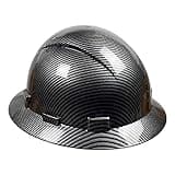 Full Brim Hard Hat - OSHA Safety Helmet Durable Lightweight Carbon Fiber Hard Hat, 6-Point Ratchet Suspension Protective Gear for Men and Women