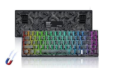 Womier M68 HE V2 Rapid Trigger Keyboard 60% Percent, Hall Effect Topographic Gaming Keyboard, Wired RGB Custom Mechanical Key Board with Magnetic Switch, PBT Keycaps for Mac/Win (Black)