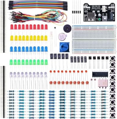 ELEGOO Electronic Fun Kit Bundle with Breadboard Cable Resistor, Capacitor, LED, Potentiometer total 235 Items for Arduino