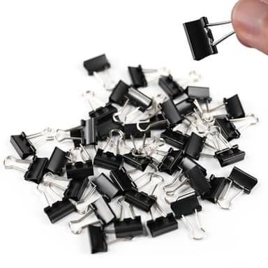 Ykimok 40Pcs Mini Binder Clips, 5/8 inch(15mm), Paper Clamps Micro Size for Office Supplies, Black