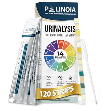 14-in-1 Full Panel Urine Test Strips for Urinalysis | 120 Strips in Resealable Pouches – Test for Kidney Health, Liver Function, UTI, Ketosis, Hydration, and Protein Levels
