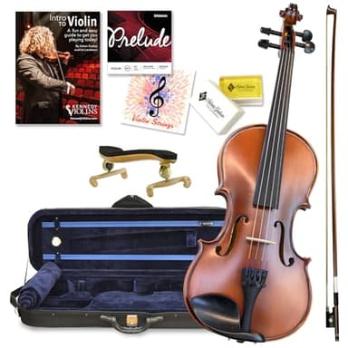 Antonio Giuliani Etude Violin Outfit 4/4 Full Size By Kennedy Violins - Carrying Case and Accessories Included - Solid Maple Wood and Ebony Fittings