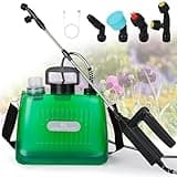 Ramarmro Battery Powered Sprayer 2 Gallon, Electric Sprayer with 4 Mist Nozzles, USB Rechargeable Handle, 32in telescopic Wand, Garden Sprayer with Adjustable Shoulder Strap for Lawn, Garden, Cleaning