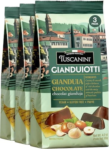 Tuscanini Italian Gianduiotti Chocolate, 4.2 (3 Pack) | Imported from Italy | Vegan, Gluten Free, Dairy Free | Hazelnut Chocolate | Individually Wrapped Italian Chocolates