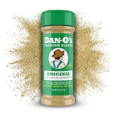 Dan-O's Original Seasoning, 2.5 oz Bottle, All Purpose Seasoning for Chicken, Turkey, Beef, Veggies and More, Sugar Free, Zero Calorie, Use this Spice Blend to Craft a Marinade, Dry Rub or Sauce