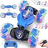 TinyFunz Gesture Sensing Remote Control Car Toys - Drift RC Stunt Car for Kids | 360° Rotating 4WD Transform RC Cars | 2.4Ghz Hand Controlled Car with Lights Music |Birthday to Boys Girls Blue