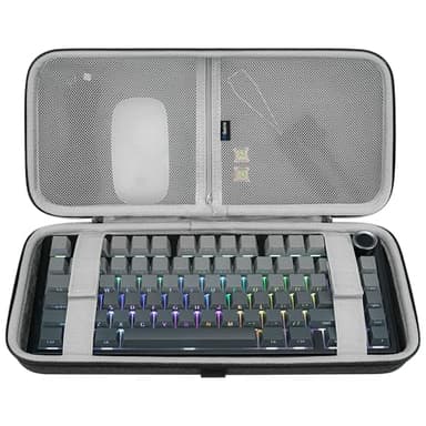 GEEKRIA 75% 84-Key Gaming Keyboard Case, Hard Shell Travel Carrying Bag, Compatible with Keychron K2 / K2 HE, Logitech POP Keys/MX Mechanical Mini, Aula F75 Pro / F75 75% (Extra Space)