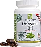 Island Nutrition, Oregano Oil Capsules, Organic Ingredients - Super-Strength, Grown in Spain, 90-ct Liquid-Filled - Organic Oil of Oregano Capsules with Enhanced Delivery