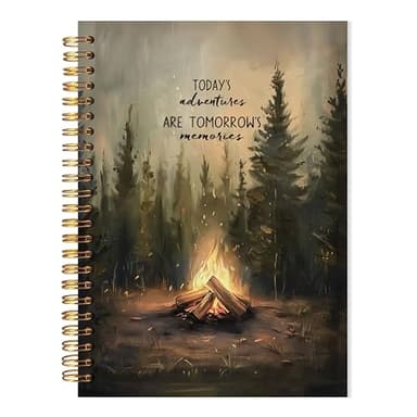 LADOCK Camping Notebook, Adventure Gifts Journal, Camping Lovers Gifts for Women Men, Today's Adventures Are Tomorrow's Memories Spiral Notebook Journal, 5.5x8.3