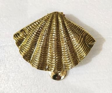 Solid Brass Scallop Shell Door Knocker for Door Front Hancrafted Sea Decor