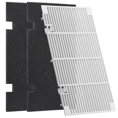 RV A/C Ducted Air Grille Replacement with 2 Air Filters, Vent Cover with Air Filter Pads for RV Interior Accessories, Compatible with Dometic 3104928.019 Air Conditioner