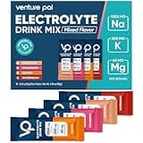 Venture Pal High Sodium Sugar Free Electrolytes Powder Packet - Hydration Packets with Sodium, Potassium & Magneisum | Zero Calories | Vegan | Keto & Paleo Friendly Electrolyte Drink Mix | 16 Stick
