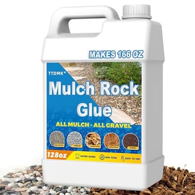 Make 166oz Rock Glue for Landscaping, Concentrated Mulch Glue, Gravel Binder for Pea Gravel, Bark, Waterproof Clear Outdoor Mulch Anchor, Stone Stabilizer for Paths, Patios, Driveways & Garden Border