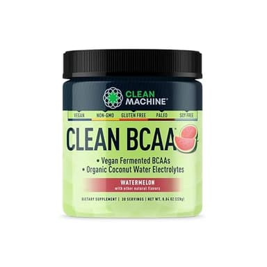 Clean BCAA - 2:1:1 Food Sourced BCAAs Powder & Coconut Water Electrolytes Recovery & Amino Energy Supplement - Award Winning Vegan Amino Acid Supplement - 30 Servings - Watermelon