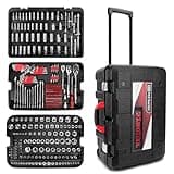 KingTool 408-Piece Mechanic Tool Set - Socket Set with Heavy Duty Tool Box Storage Case for Home, Automotive, Bike Projects