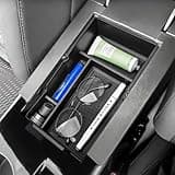 HGWEI Center Console Organizer Compatible with 2025 Chevrolet Equinox Accessories Middle Armrest Storage Box Interior Insert Tray Coin Holder, Black