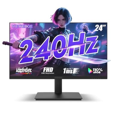 Viewedge 24 Inch Gaming Monitor with 240Hz, VA 1ms, FHD 1080p and HDR 10 PC Computer Monitor with 110% sRGB, Bluelight Filter, 2 HDMI & 1 DP Port, Support Adaptive Sync and Wall Mounted