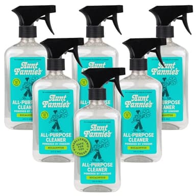 Aunt Fannie's All Purpose Household Cleaner, Multi-surface Spray, Powered by Vinegar for Kitchen, Bath, Windows and Countertops, Eucalyptus Scent (Pack of 6)