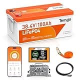 TEMGO 36V (38.4V) 100Ah LiFePO4 Lithium Golf Cart Battery, Complete Upgrade Kit with Charger, LCD Display & App, Built-in 200A BMS, Max 7.68kW Power Output (36V 100Ah)