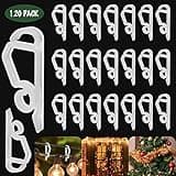 Geegoods Christmas Light Clip,Plastic Gutter Hooks Outdoor,Weatherproof Holiday Hanging Clips,Mini Light Hooks for Outside String Lights Christmas Decoration(120 pcs)