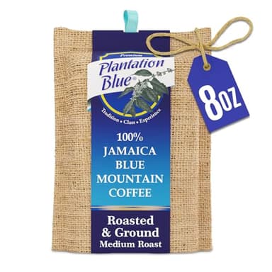 PREMIUM PLANTATION BLUE TRADITION CLASS EXPERIENCE 100% Blue Mountain Coffee Jamaica, Medium Roasted & Ground (8oz)