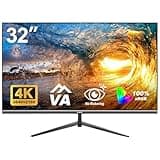 Gawfolk 32 Inch 4K UHD Computer Monitor, Ultra-Clear (3840×2160p) Screen, 100% sRGB,178° Viewing Angle, HDMI、Display Port, Compatible with Wall mounting 100 * 100MM - Black