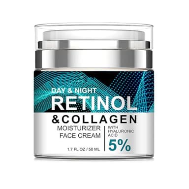 Retinol Collagen Cream for Face with 5% Hyaluronic Acid Anti-Aging Cream Anti-Wrinkle Reduce Fine Lines Lifting and Firming 24-Hour Facial Care Suitable For All Skin Types