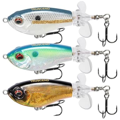 TRUSCEND Fishing Lures with BKK Hooks, Whopper Fishing Lures for Freshwater or Saltwater, Floating Lure for Bass Catfish Pike, Fishing Wobble Surface Bass Bait Teasers Fishing Gifts for Men
