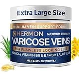 Hermon Varicose Veins Treatment for Legs - Natural Formula for Smooth Skin and Improve Blood Circulation - Varicose Veins Cream for Anyone with Sedentary or Standing - 3.4 Fl Oz (Pack of 1)